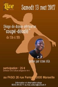 Stage de danse africaine « coupé-décalé ». Le samedi 13 mai 2017 à MARSEILLE. Bouches-du-Rhone.  15H00